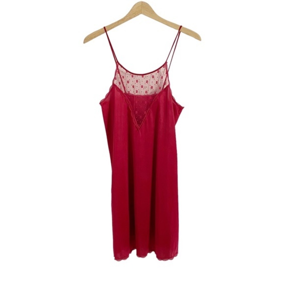 Maidenform Dreamwear Size Small Vintage Red Floral Lace Lingerie Chemise Nightie